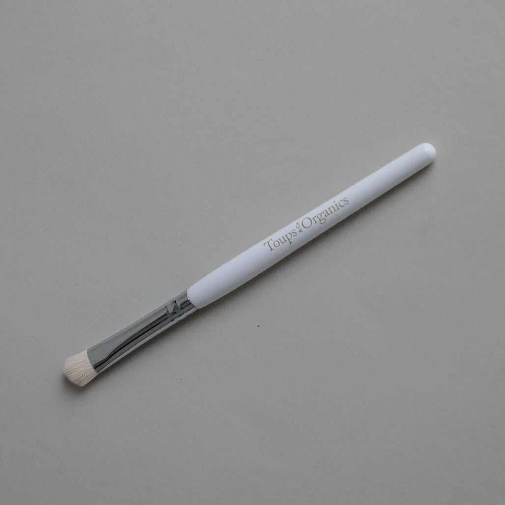 Toups & Co non-toxic precision eye makeup brush with white handle